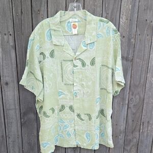 C&C California Green Casual Button Shirt 100% Linen